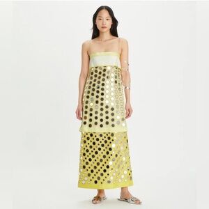 ISO Tory Burch layered hand-done mirror work silk dress